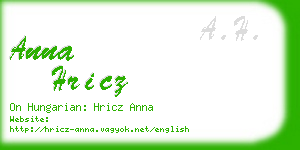 anna hricz business card